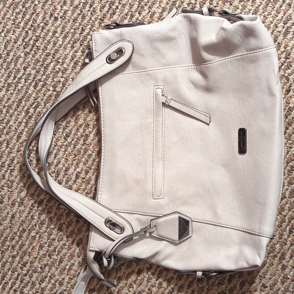 Women's Cream Tote Bag - Classic Structured Handbag